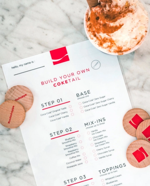 Coca Cola Shoppe Coke-tail Menu